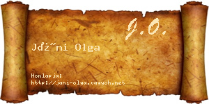 Jáni Olga névjegykártya